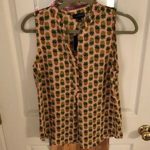 The LIMITED pineapple print sleeveless blouse